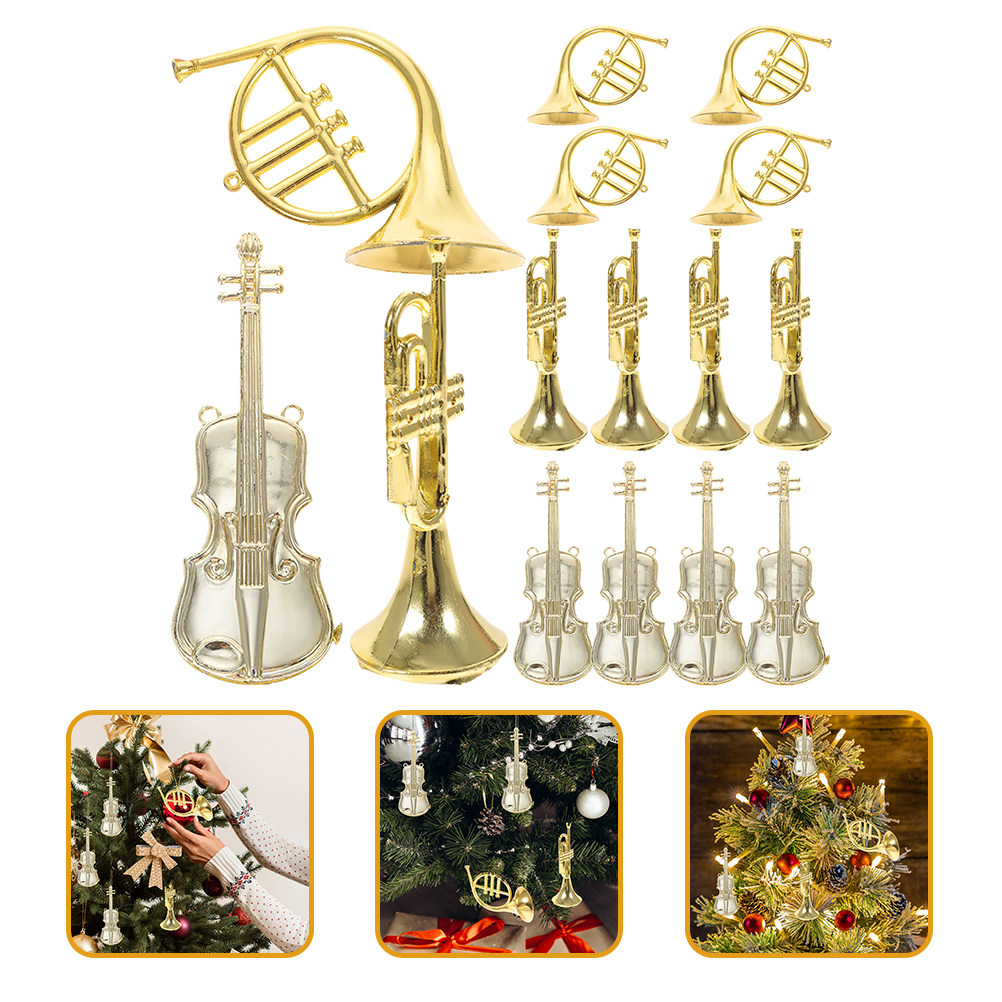 Musical Instrument Xmas Ornaments - 15Pcs Miniature Musical Instrument Christmas Hanging