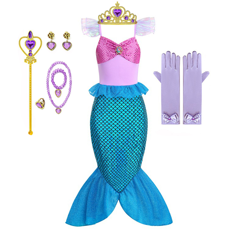 Musical Instrument Trombone - Girls Ocean Mermaid Princess Cosplay Dress