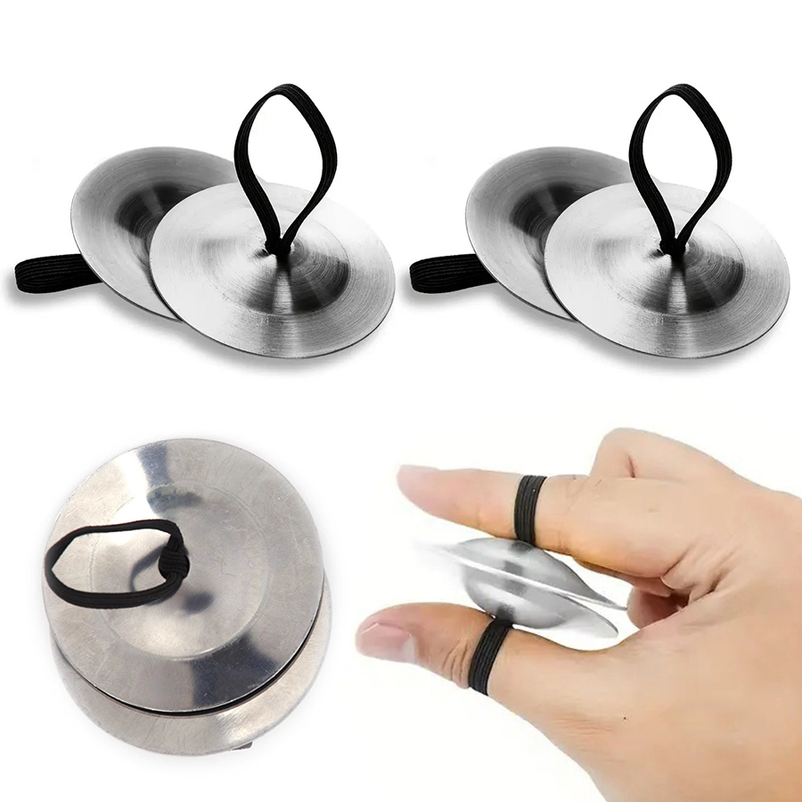 Musical Instrument Zills - 1/2Pair Sturdy Finger Cymbals Metal Zills