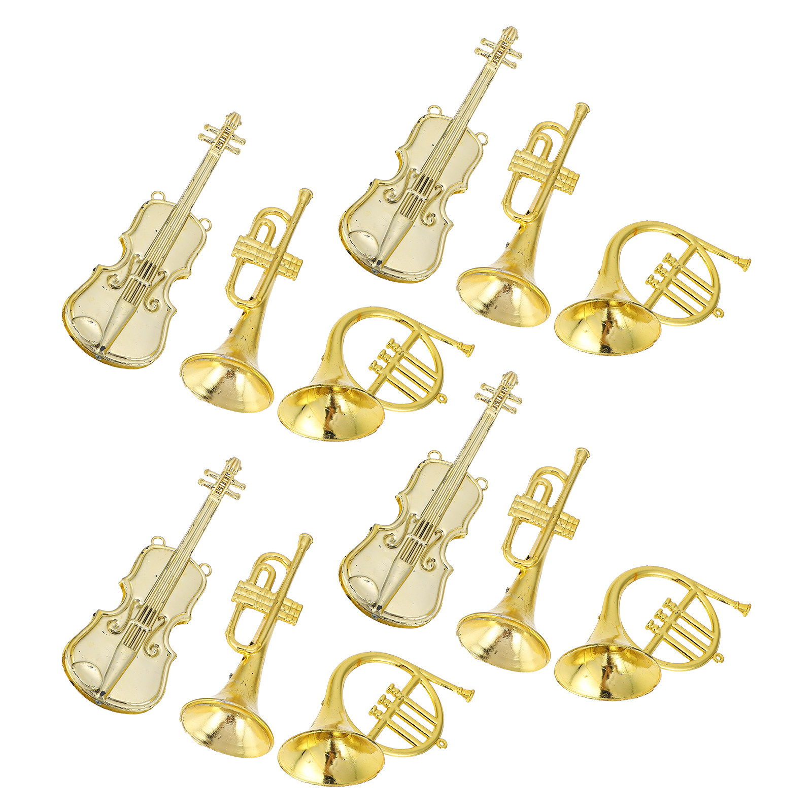 Musical Instrument Xmas Ornaments - 12Pcs Miniature Violin Musical Instrument Holiday