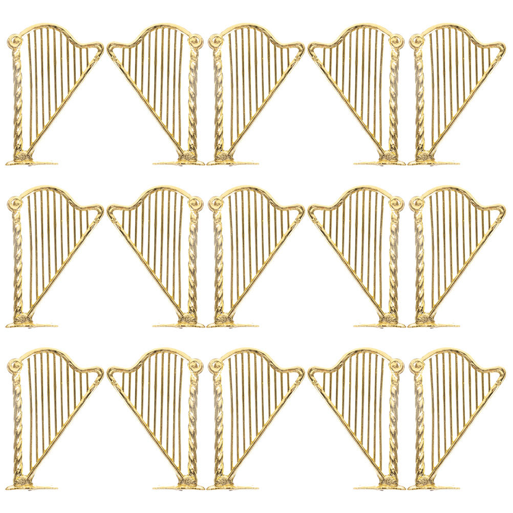 Musical Instrument Xmas Ornaments - 15Pcs Miniature Harp Ornaments Christmas Tree