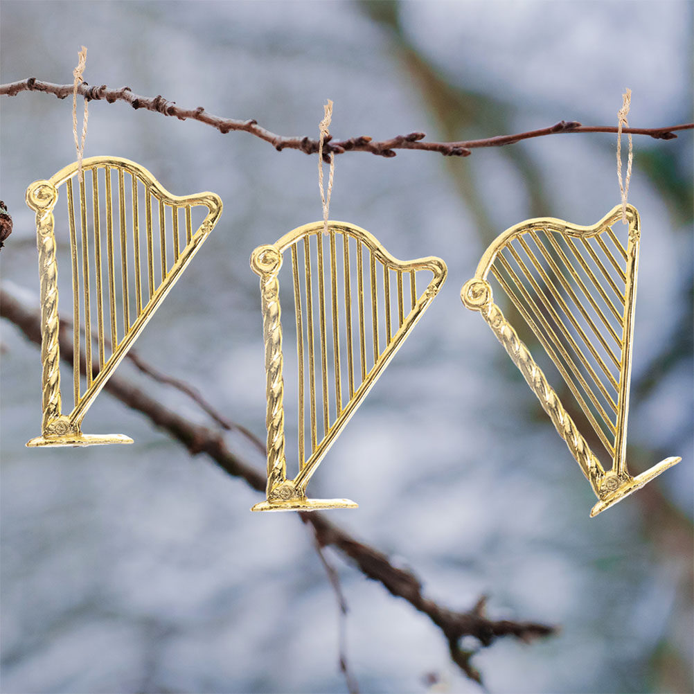 Musical Instrument Xmas Ornaments - 15Pcs Mini Harp Musical Instrument Christmas