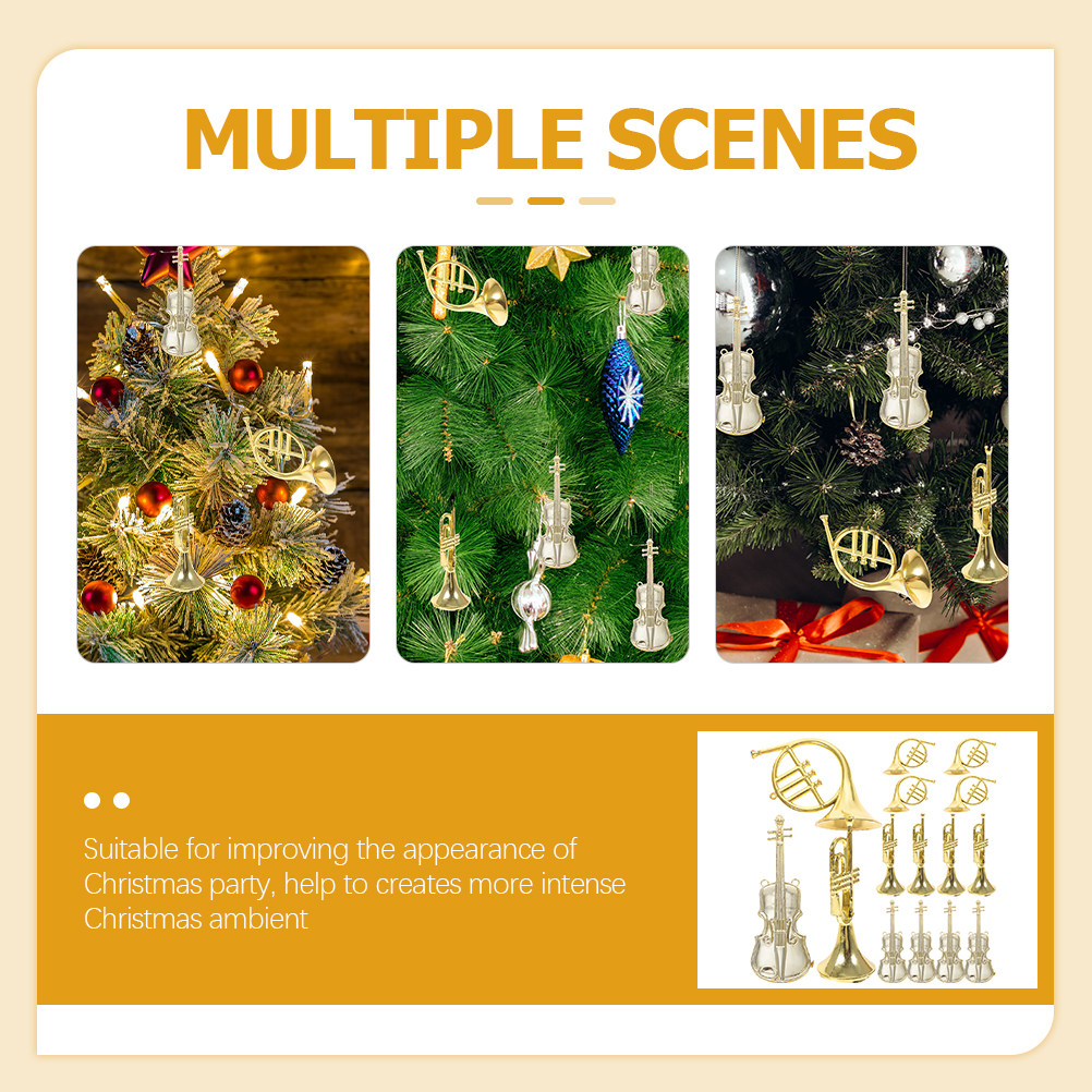 15Pcs Miniature Musical Instru - Musical Instrument Xmas Ornaments review and price