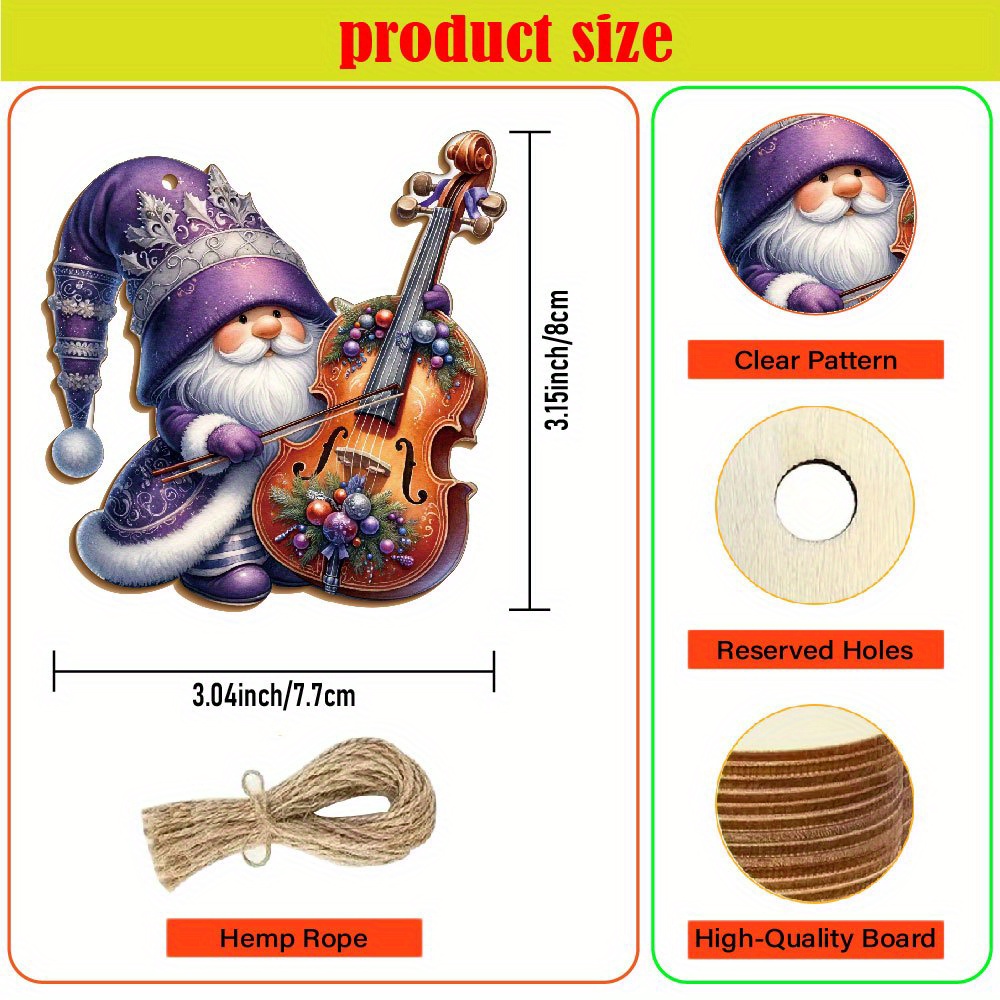12Pcs Wooden Christmas Gnome H - Musical Instrument Xmas Ornaments review and price