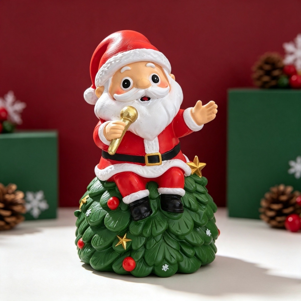 Resin Santa Claus Figurine wit - Musical Instrument Xmas Ornaments review and price