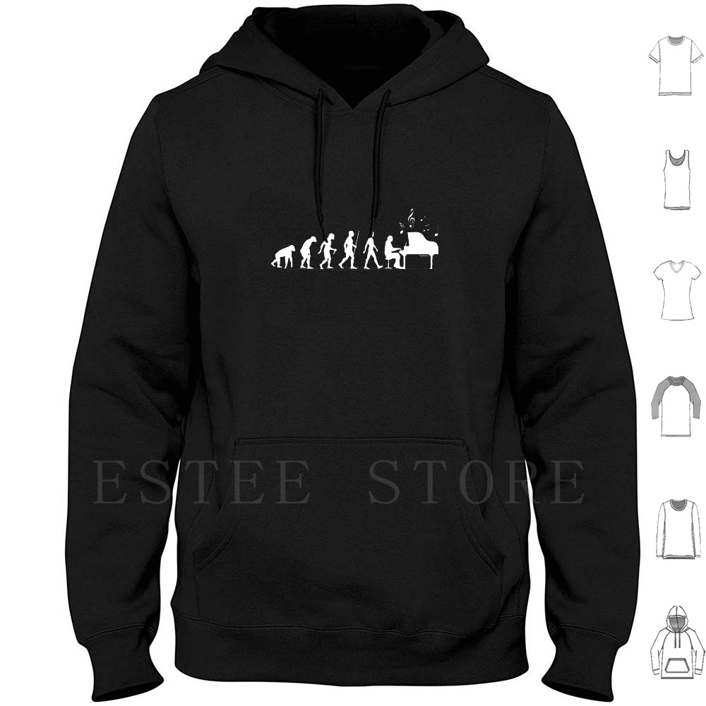 Piano Evolution Hoodie Long Sl - The History Of Musical Instrument review and price